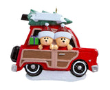 Famiy Carrying Christmas Tree Personalized Christmas Ornament