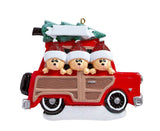 Famiy Carrying Christmas Tree Personalized Christmas Ornament