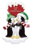 Penguin Couple Personalized Christmas Ornament