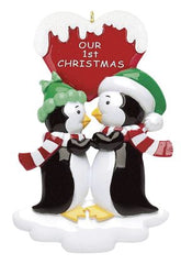 Penguin Couple Personalized Christmas Ornament