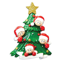 Family Members on Christmas Tree Personalized Ornament
