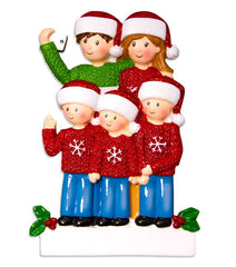 Family Taking Selfie Personalized Christmas Ornament
