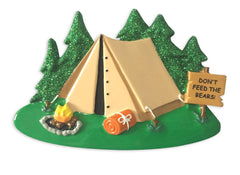 Camping Tent Personalized Christmas Ornament