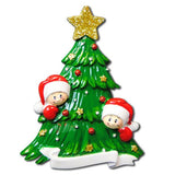 Family Members on Christmas Tree Personalized Ornament