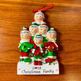 Family Tangled In Christmas Lights Personalized Christmas Ornament