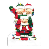 Family Tangled In Christmas Lights Personalized Christmas Ornament