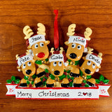 Reindeer Family Personalized Christmas Ornament