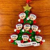 Family Members on Christmas Tree Personalized Ornament