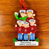 Family Taking Selfie Personalized Christmas Ornament