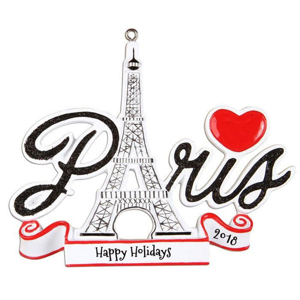 Paris France Personalized Christmas Ornament