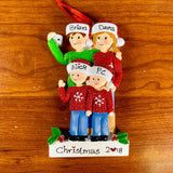 Family Taking Selfie Personalized Christmas Ornament