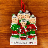 Family Tangled In Christmas Lights Personalized Christmas Ornament