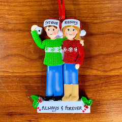 Family Taking Selfie Personalized Christmas Ornament