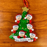Family Members on Christmas Tree Personalized Ornament