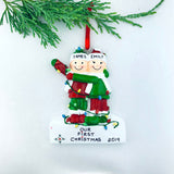 Family Tangled In Christmas Lights Personalized Christmas Ornament