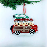 Famiy Carrying Christmas Tree Personalized Christmas Ornament