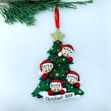Family Members on Christmas Tree Personalized Ornament
