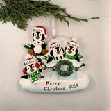 Penguin Family in Igloo Personalized Christmas Ornament