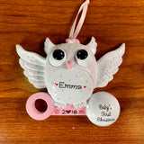 Baby Owl Personalized Christmas Ornament, Baby's First Christmas Ornament