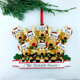 Reindeer Family Personalized Christmas Ornament