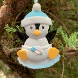 Newborn Baby Penguin Personalized Christmas Ornament