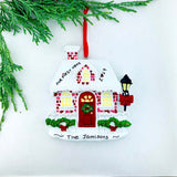 Personalized Red Brick Bungalow Ornament