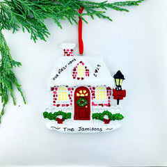 Personalized Red Brick Bungalow Ornament