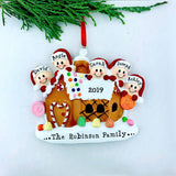 Christmas Family Living in Gingerbread House Personalized Ornament