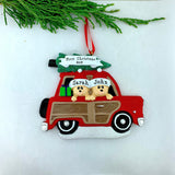 Famiy Carrying Christmas Tree Personalized Christmas Ornament