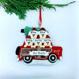Famiy Carrying Christmas Tree Personalized Christmas Ornament