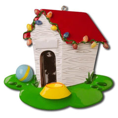White Dog House,Personalized Christmas Ornament