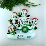 Penguin Family in Igloo Personalized Christmas Ornament