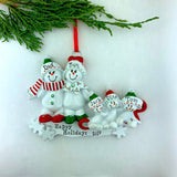Snowman Family Personalized Christmas Ornament