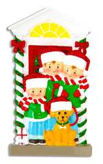 Family with Dog Personalized Christmas Ornament