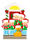 Family with Dog Personalized Christmas Ornament