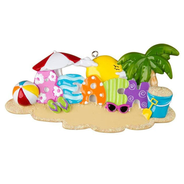 Beach Personalized Christmas Ornament