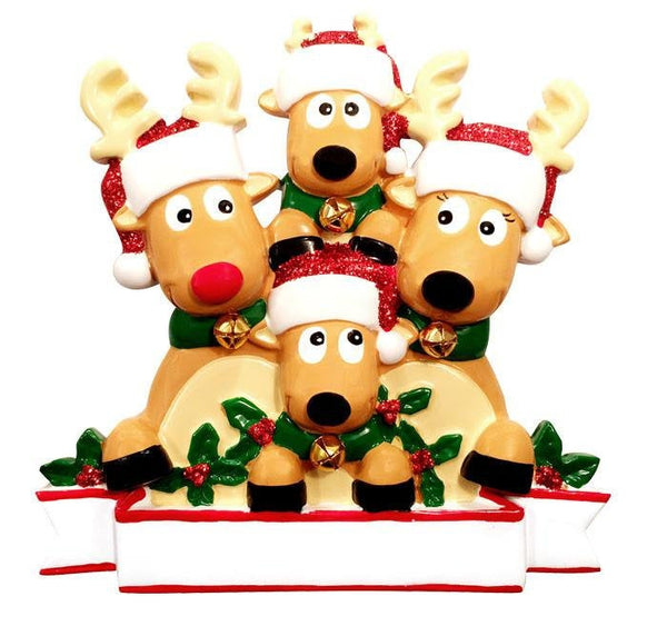 Reindeer Family Personalized Christmas Ornament