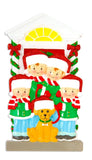 Family with Dog Personalized Christmas Ornament