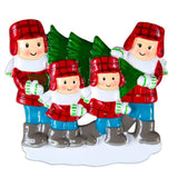 Family Carrying Christmas Tree Lot Personalized Christmas Ornament