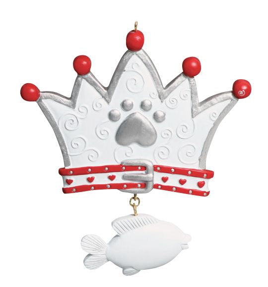 Personalized Cat Crown Christmas Ornament