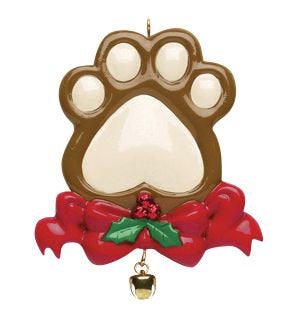 Personalized Dog Paw Christmas Ornament