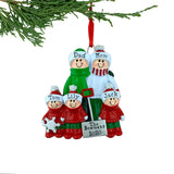 Family with Snow Shovel Personalized Christmas Ornament