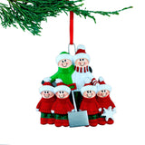 Family with Snow Shovel Personalized Christmas Ornament
