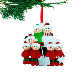Family with Snow Shovel Personalized Christmas Ornament