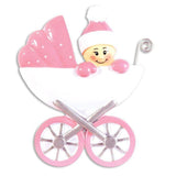 Baby in Carriage First Christmas Personalized Christmas Ornament