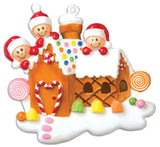 Christmas Family Living in Gingerbread House Personalized Ornament