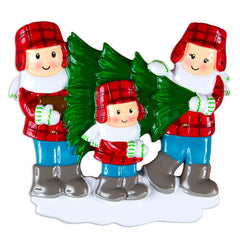 Family Carrying Christmas Tree Lot Personalized Christmas Ornament
