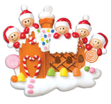 Christmas Family Living in Gingerbread House Personalized Ornament