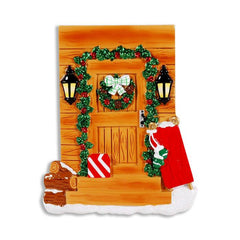 Rustic Country House Home Door Personalized Christmas Ornament
