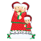 Family with Red Pajama Personalized Christmas Ornament